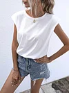 Casual Padded Shoulders Vest Top