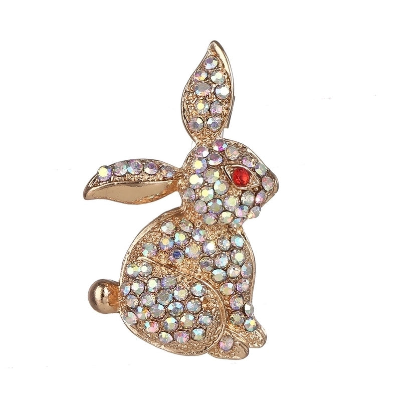 Retro Pin Rabbit Carrot Alloy Enamel Artificial Rhinestones Women’S Brooches
