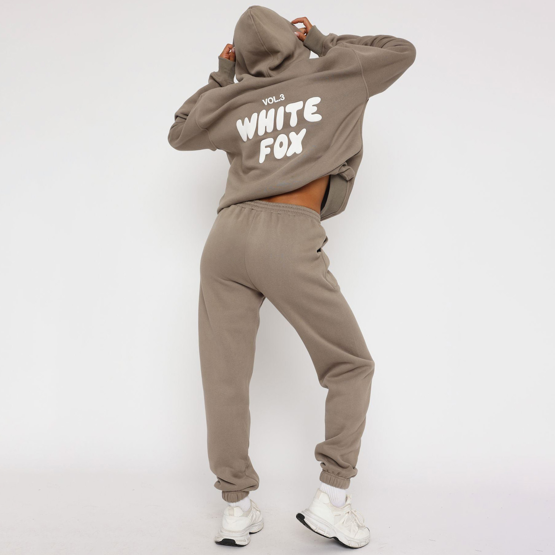 Fashion Sports LOGO Long Sleeve Pullover Hooded Sweatshirt Two Piece Set