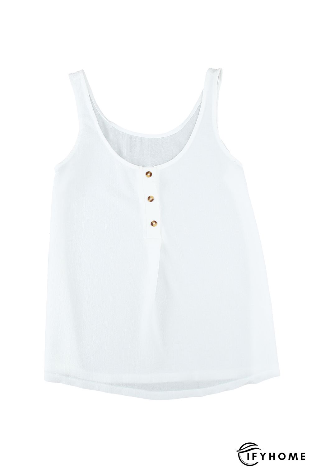 White Button Textured Tank Top | IFYHOME