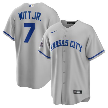 Men's Kansas City Royals #7 Bobby Witt Jr.  Gray 2025 MLB All-Star Game Road Replica Player Jersey