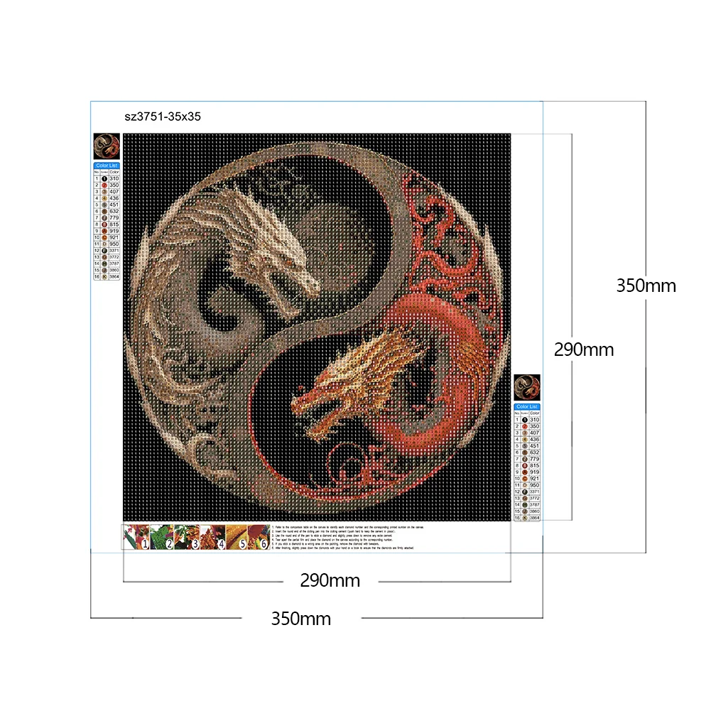 Diamond Painting - Full Round/Square Drill - Tai Chi Animals(30*30 - 50*50cm)