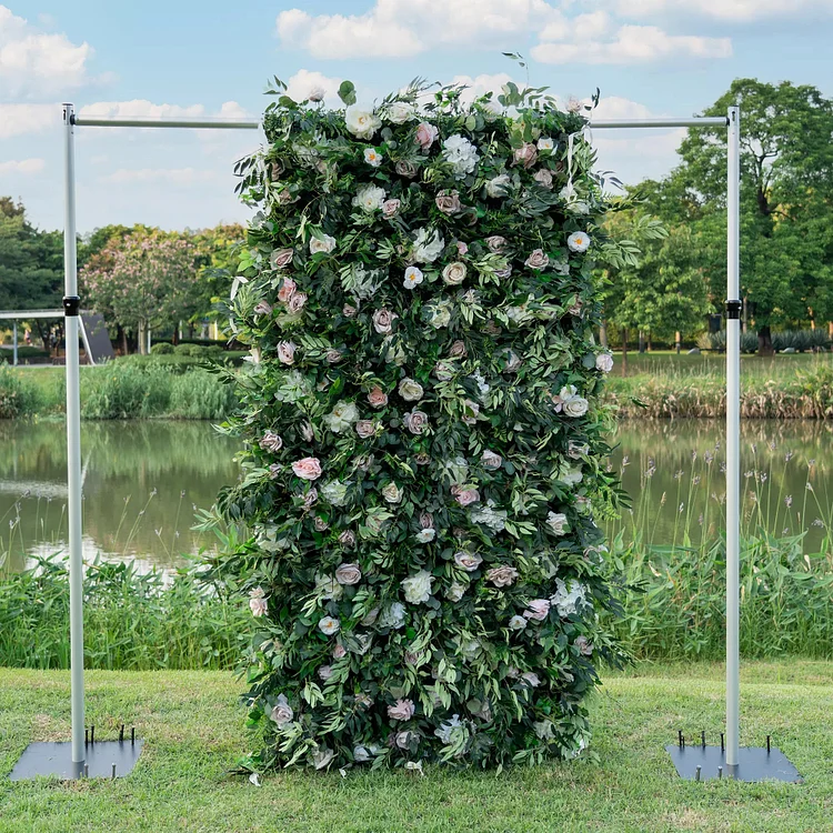 Flowers 3D Flowers Green Lush and Deluxe Floral Wall | Premium Artificial Roses Display for Events & Weddings Backdrop and Photography-VF-373