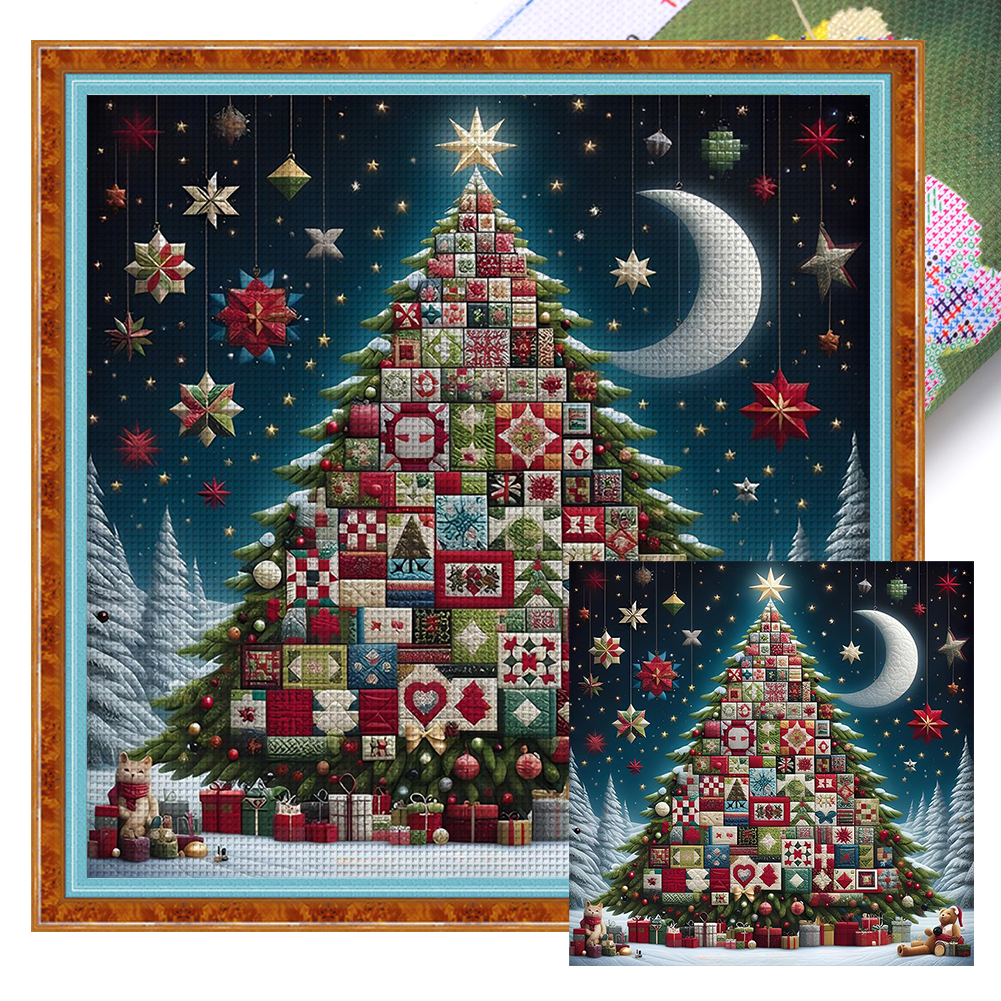 Christmas Tree Full 14CT Pre-stamped Canvas(40*40cm) Cross Stitch