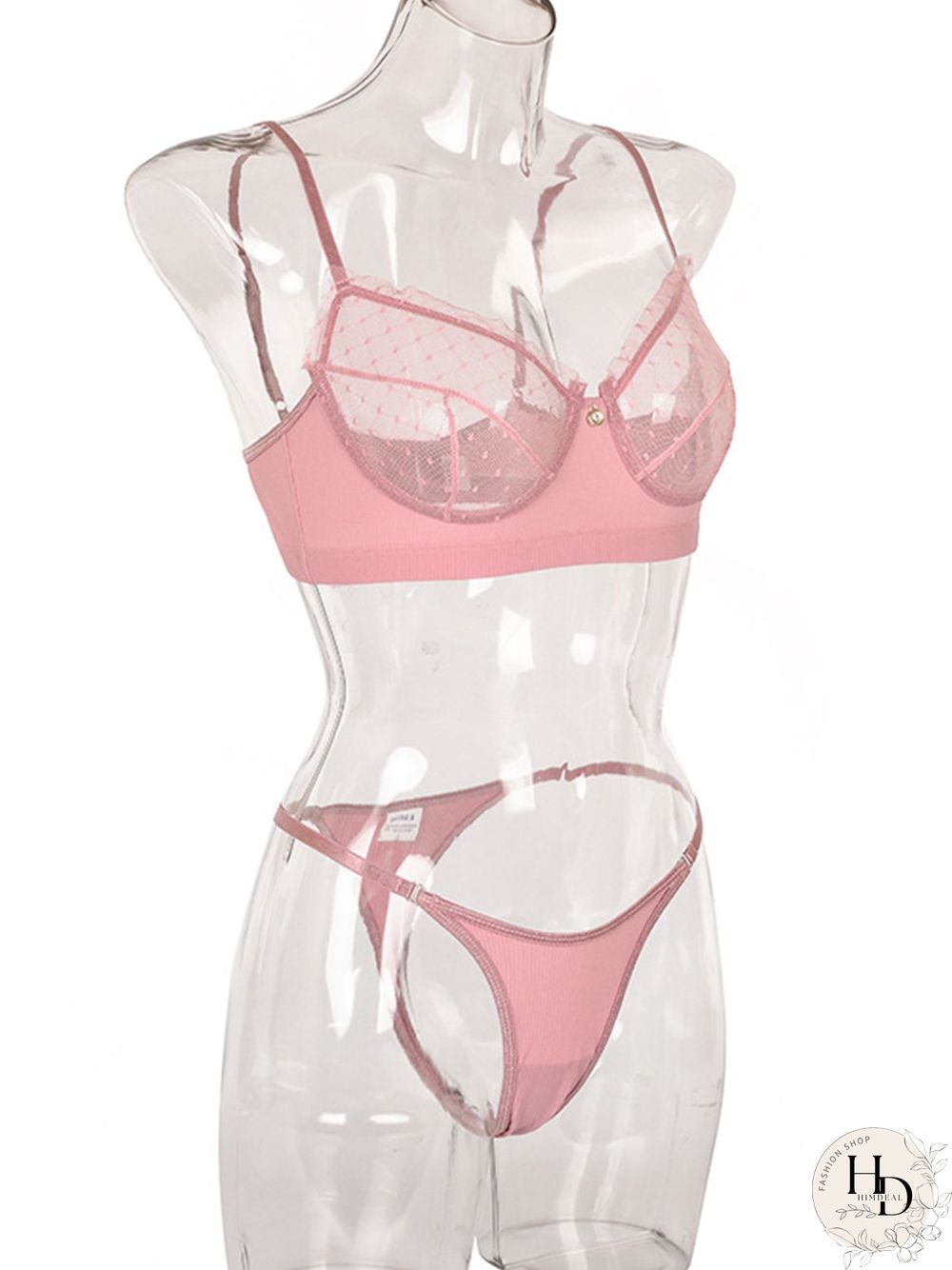 Lace Mesh Eyelashes Lace Sling Lingerie Set
