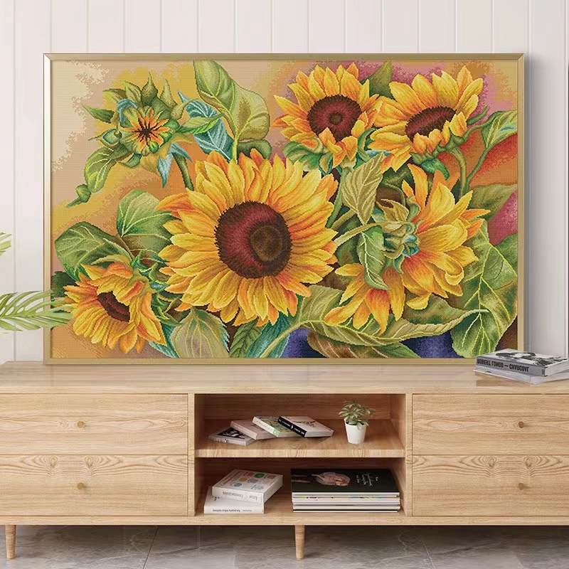 ZZ2486-Blooming Sunflower Full Painting Fairy Cross Stitch