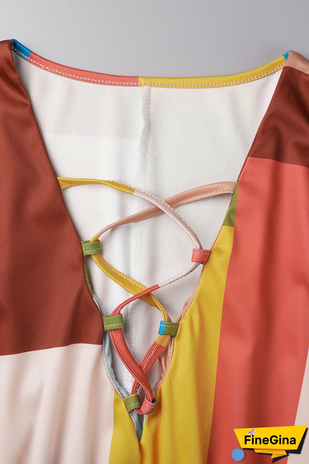 Apricot Sexy Casual Print Bandage Printing V Neck Wrapped Skirt Dresses