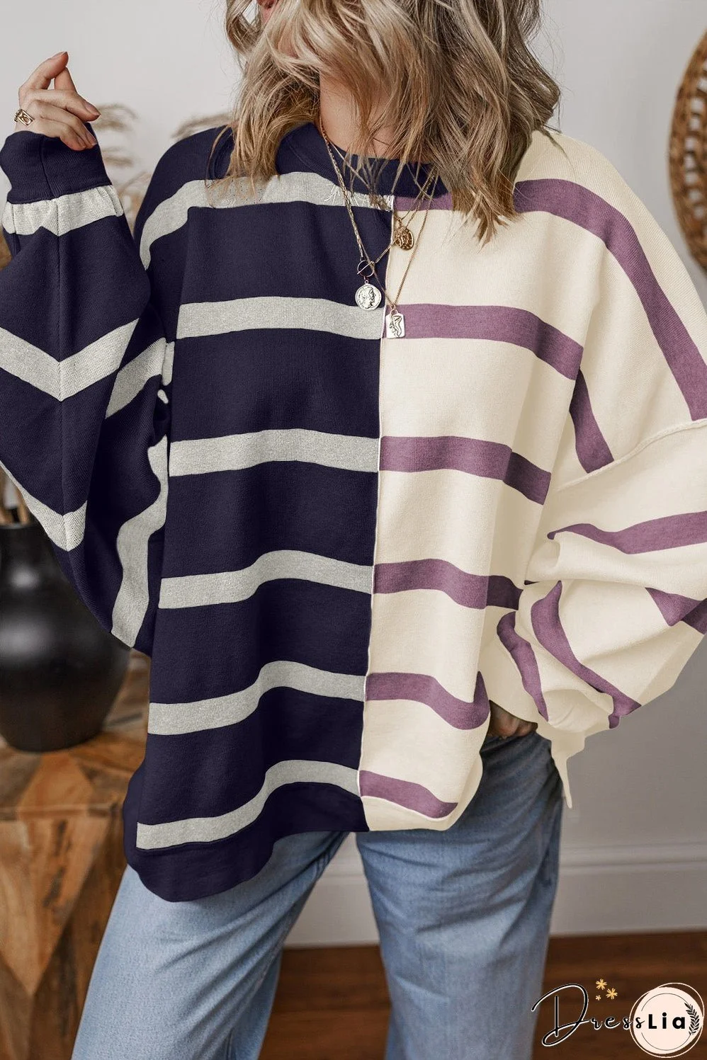 Colorblock Oversized Sweater