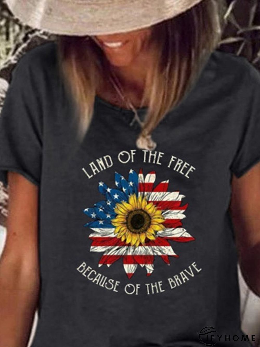 Printed Crew Neck Short Sleeve Casual T-shirt | IFYHOME