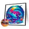 4pcs 5d bricolage complet rond perceuse diamant peinture dauphins kit décoration intérieure 30x30cm