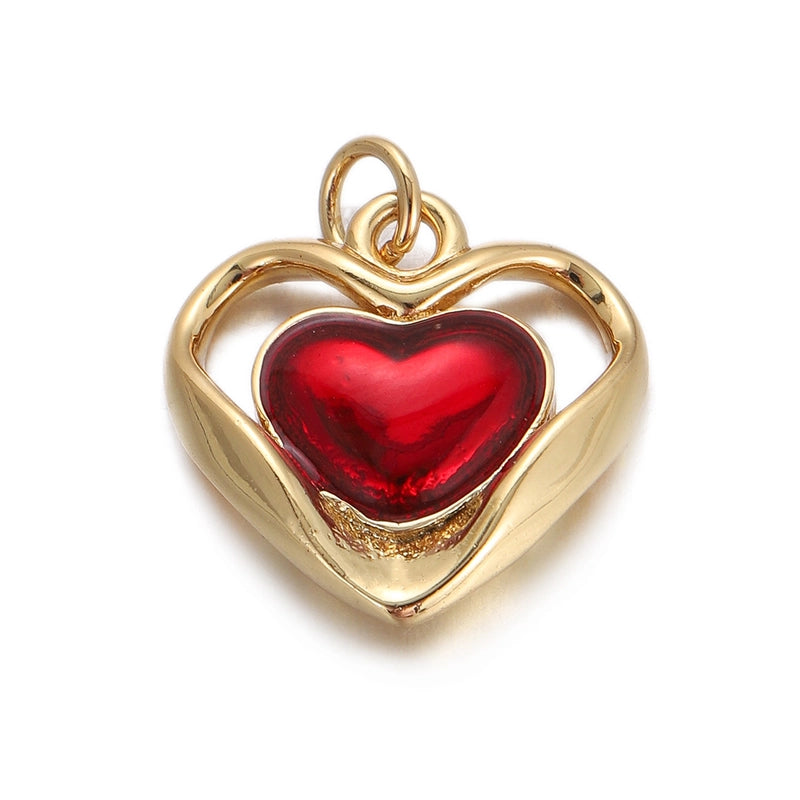 1 Piece 15*13mm Copper Letter Heart Shape Pendant Chain Jewelry Accessories