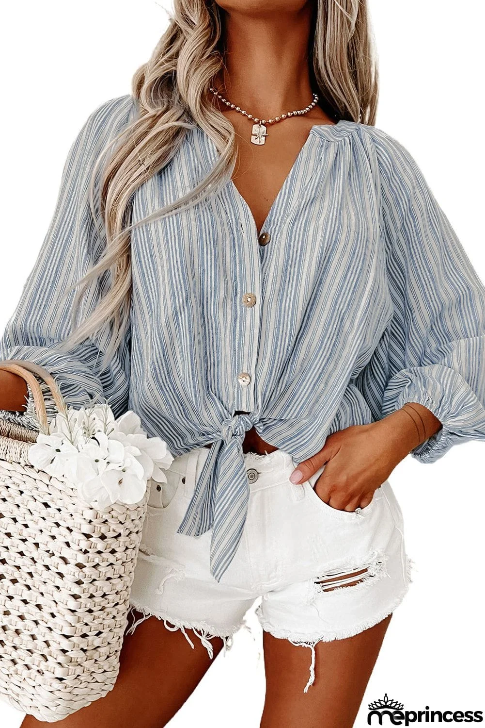 Striped Print Linen Shirt