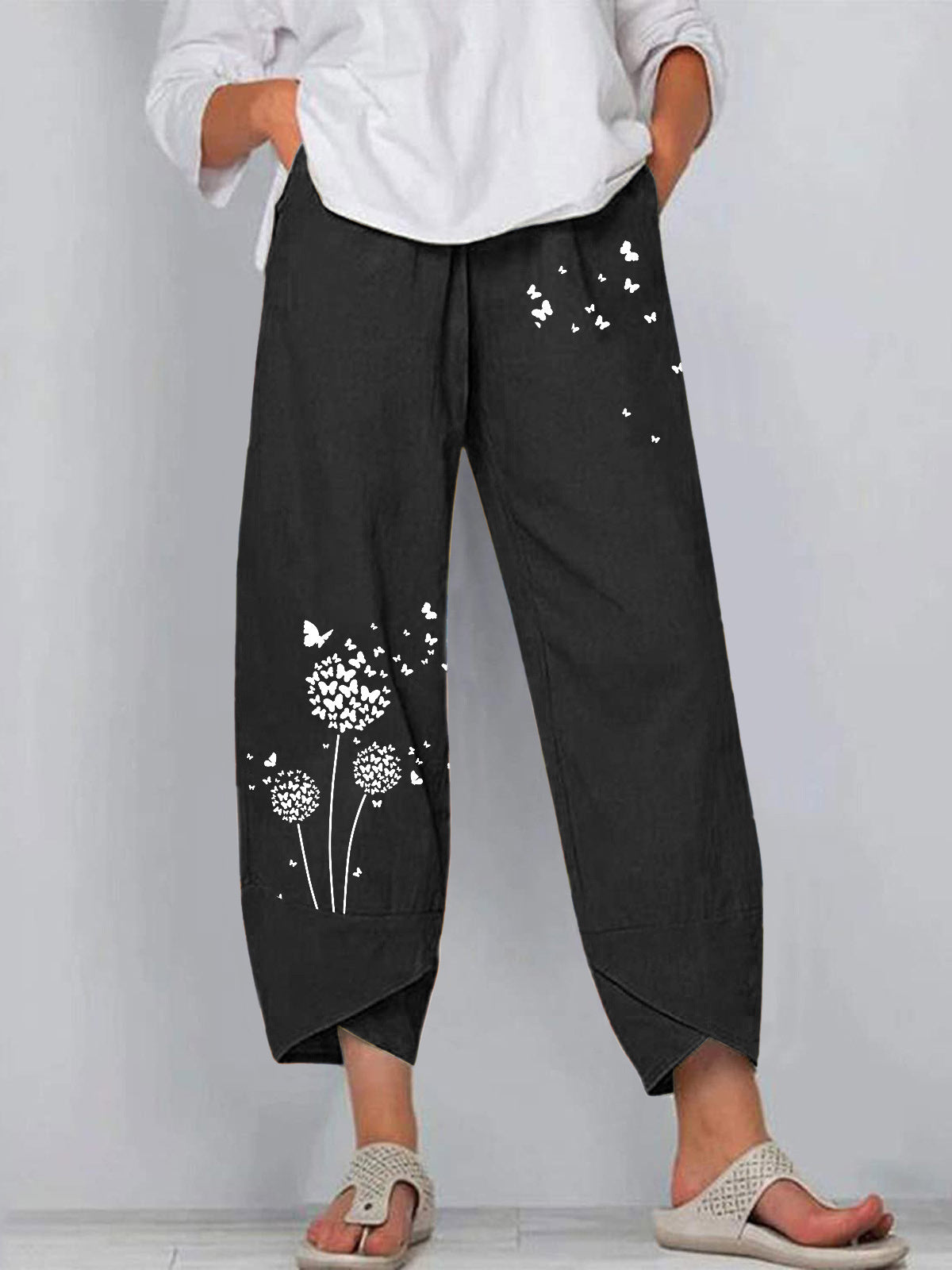 Women's Summer Casual Loose Graphic Printed Wide Leg Pants Casual Pants