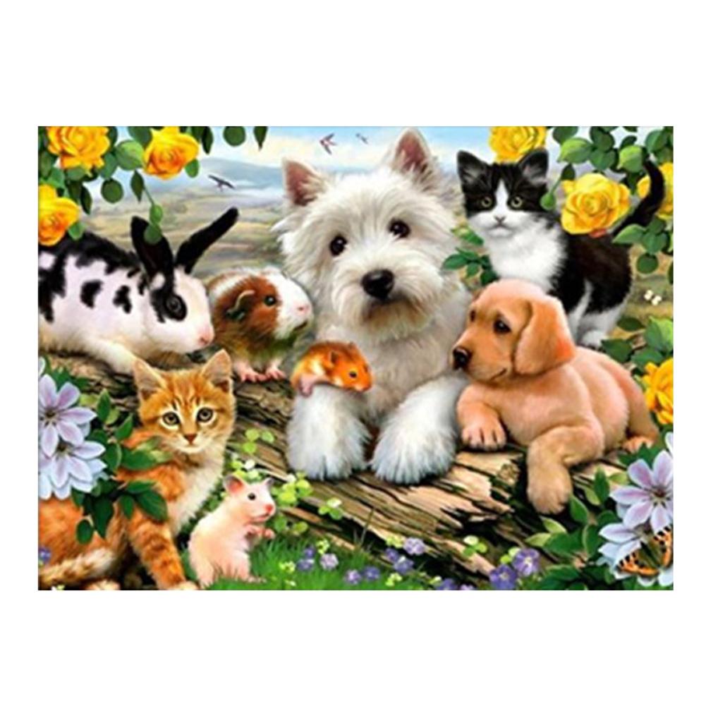 

40*30CM - Animal Flower - Round Drill Diamond Painting, 501 Original