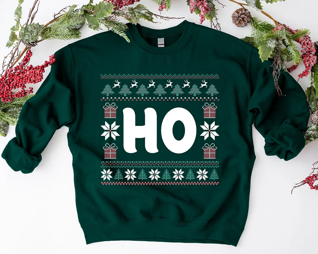 Where's My Ho At Matching Couple's Christmas Sweatshirt Set