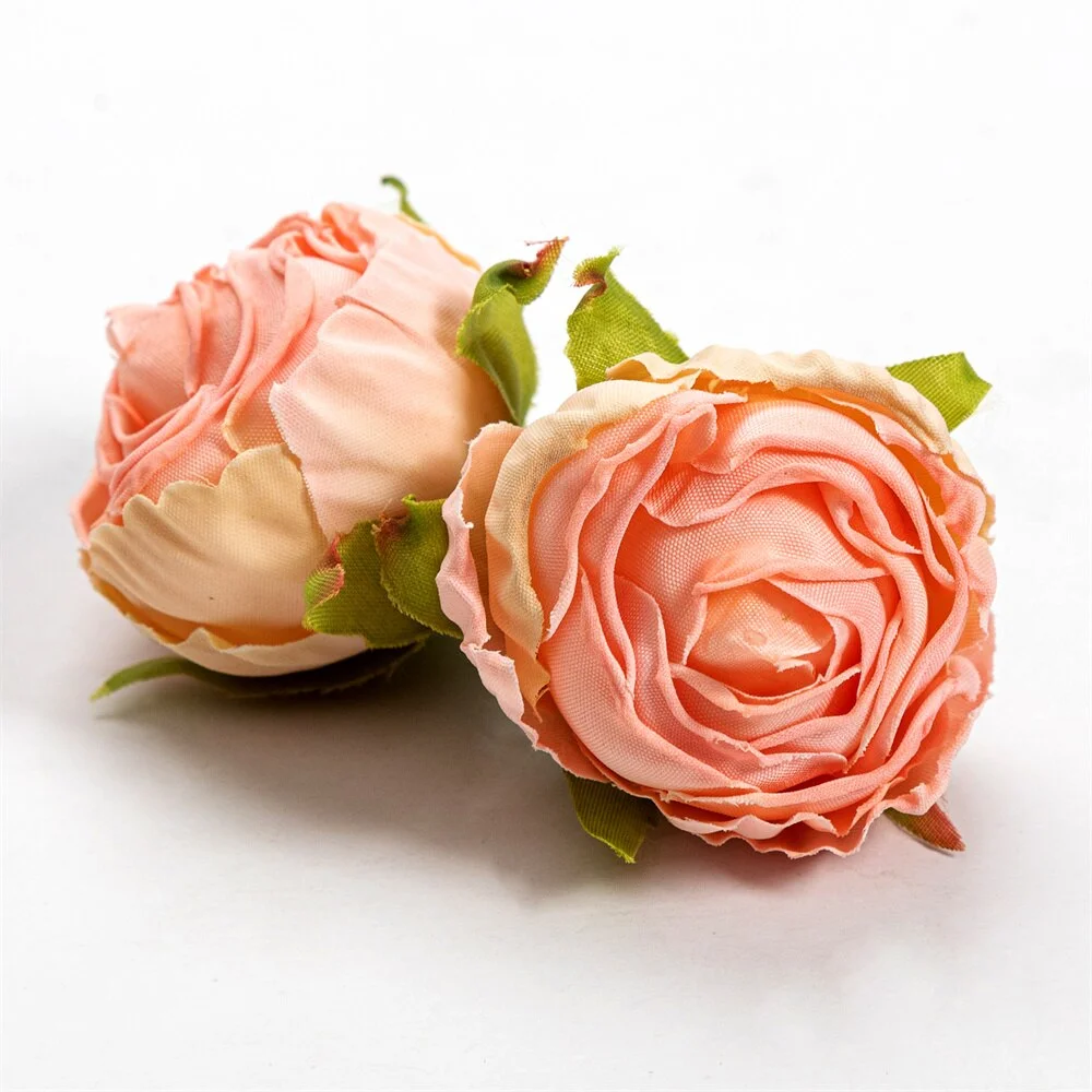 Nanairo 10pcs 3.5cm Artificial Silk Rose Flower Head Home Wedding Party Decora Christmas Craft Accessories Fake Flowers