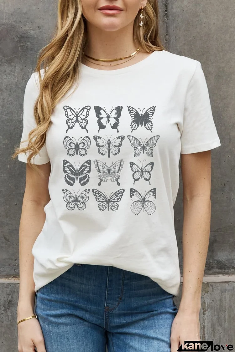 Simply Love Butterfly Graphic Cotton T-Shirt