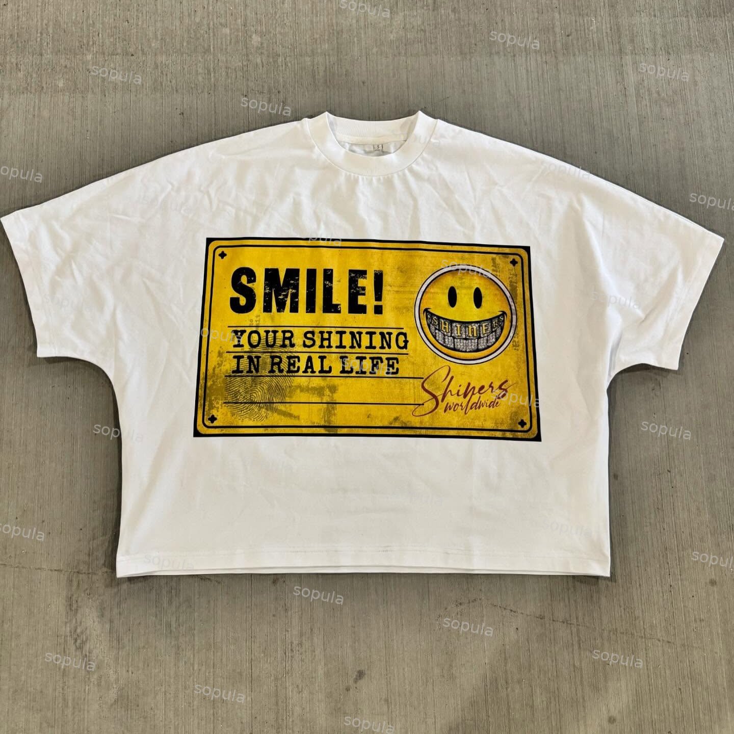 Sopula Smile Your Shining Graphics 100% Cotton Cropped T-shirts