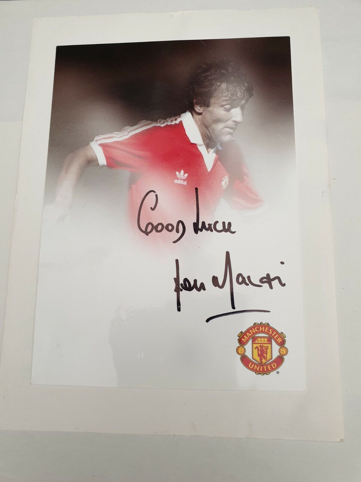 Manchester United Legend Lou Macari Signed Photo Poster painting