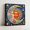 (25x25cm)DIY Sun Moon Framed Handmade Pearl Painting Art Craft Kit Living Home Decor