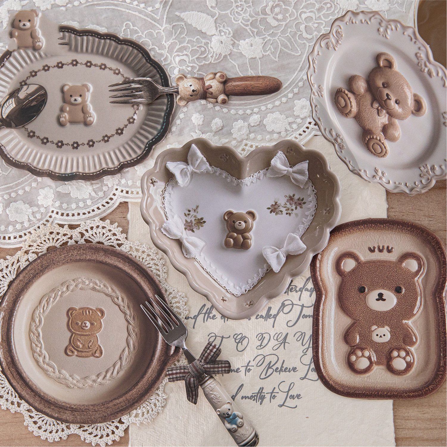 스티커 - 식기 Utopla 시리즈 카와이 릴리프 플레이트