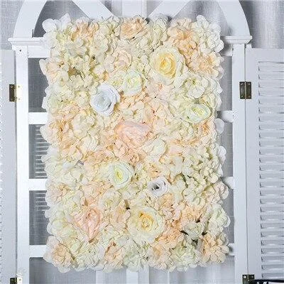 40x60cm Silk Rose Flower Champagne Artificial Flower DIY Wedding Decoration Flower Wall Panels Romantic Wedding Backdrop Decor 1118
