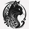 Silhouette - Cat-11CT Stamped Cross Stitch 40*40cm/15.75*15.75in tapestrymarket