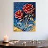 DIY Pearl Painting Red Rose for Home Wall Decor with Frame(40*30cm)