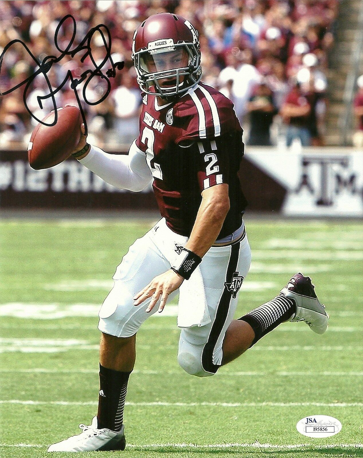 JOHNNY MANZIEL HAND SIGNED TEXAS A&M AGGIES 8X10 Photo Poster painting W/ JSA COA