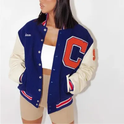 Women's Winter New Printed Casual Loose Long Sleeve Windbreaker Jacket Trend Hooded Jacket Fashion