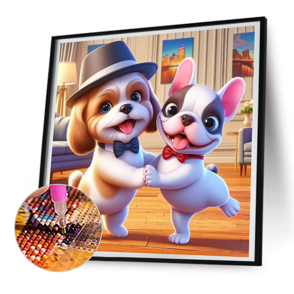 Full Round Diamond Painting 30*30cm - Puppy Buddy