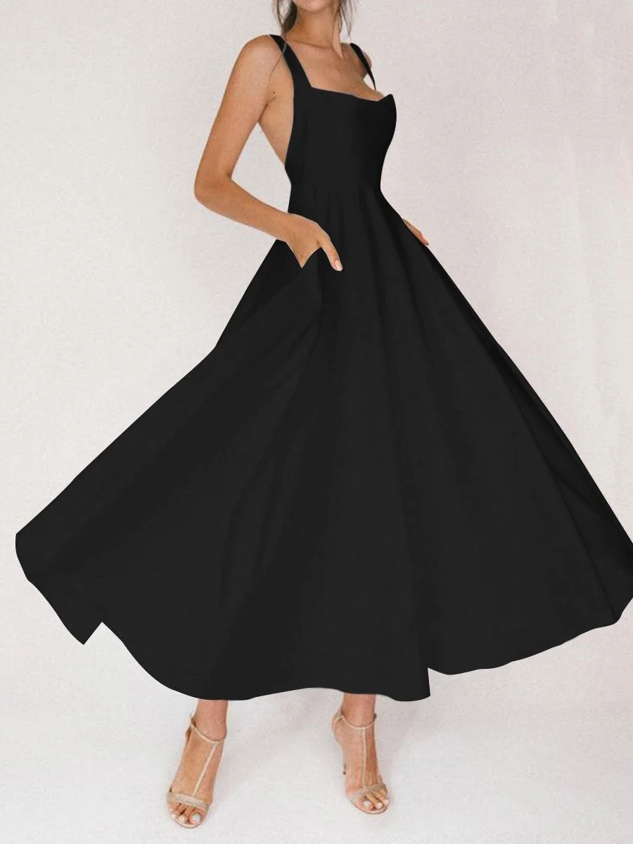 Fashionable sleeveless A-line dress