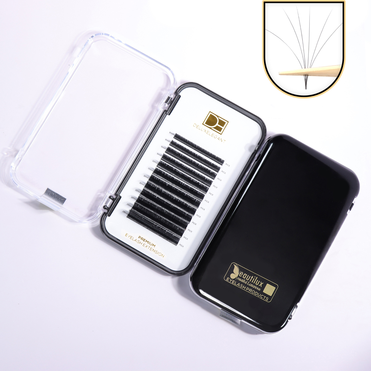 DE&reg;  Easy Fanning Eyelash Extension-12 Rows- Mixed Size