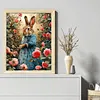 Rose Dress Rabbit Full 18CT DIY Stamped Cross Stitch Kits for Adults Home Decor 40x50cm