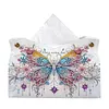 Big Butterfly DIY PULeather Diamond Painting Tissue Box for Adults Beginners Large Size Diamond Art Paper Storage Holder for Living Room Bedroom Bathroom Table Decor
