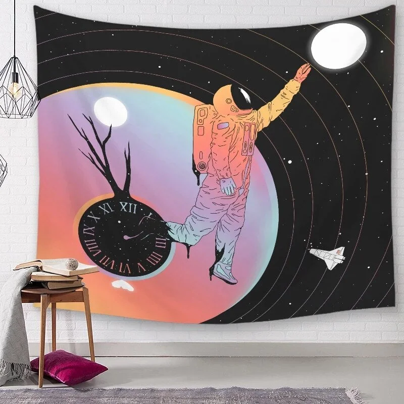 Space astronaut Tapestry Space Wall Hanging rocket Home Decor Bedroom Carpet Polyester Decorative Livnig Room Tapestry Wall