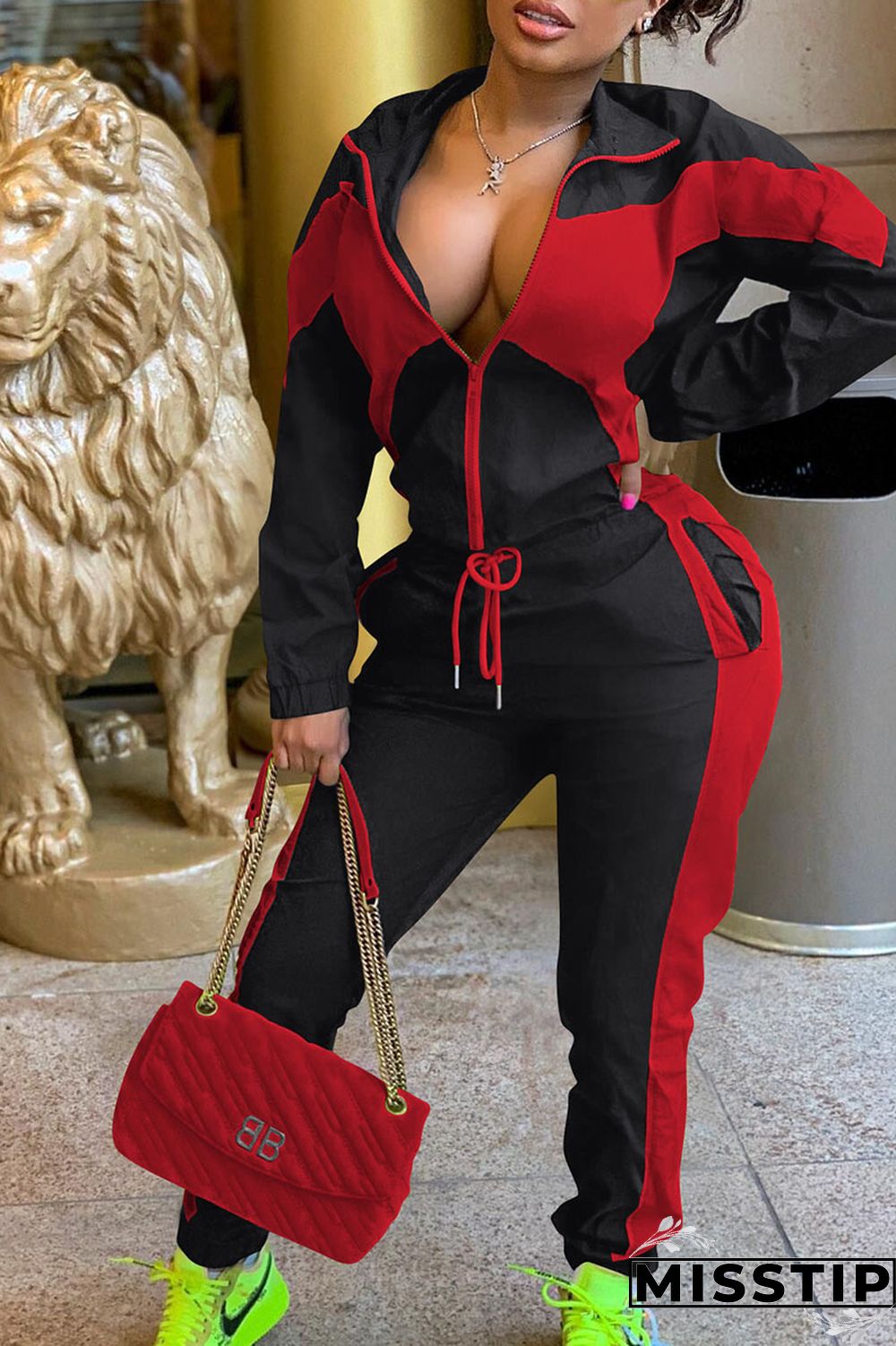 Army Green Casual Sportswear Solid Patchwork Zipper Long Sleeve Two Pieces