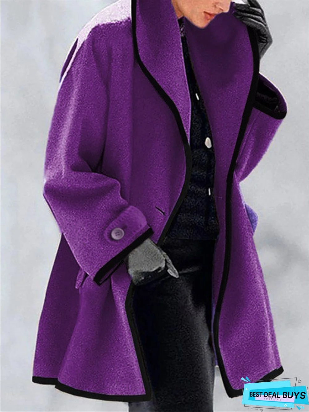 Women's Fashion Loose Solid Color Coat