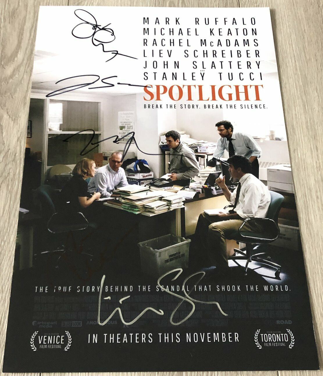 MARK RUFFALO LIEV SCHREIBER +3 SIGNED AUTOGRAPH SPOTLIGHT 12x18 Photo Poster painting w/PROOF