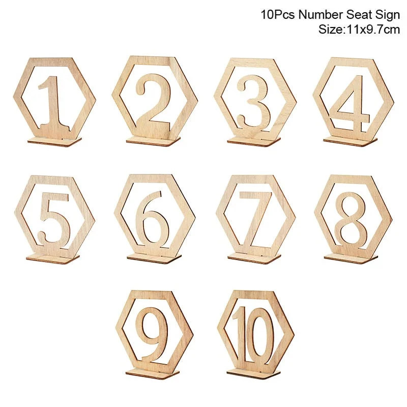 10pcs Natural Wooden Place Card Holders Stand Card Photo Clip Holder Rustic Wedding Decorations Party Table Number Name Sign