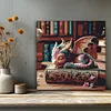 Framed Sleeping Little Dragon-Paint By Numbers Acrylic Painting 20*20Cm With Color Box 3Ml（12Colors）