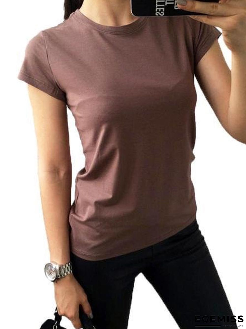 18 Colors S-3XL Plain T-Shirt Women Cotton Elastic Basic Casual Tops Short Sleeve T-shirt | EGEMISS