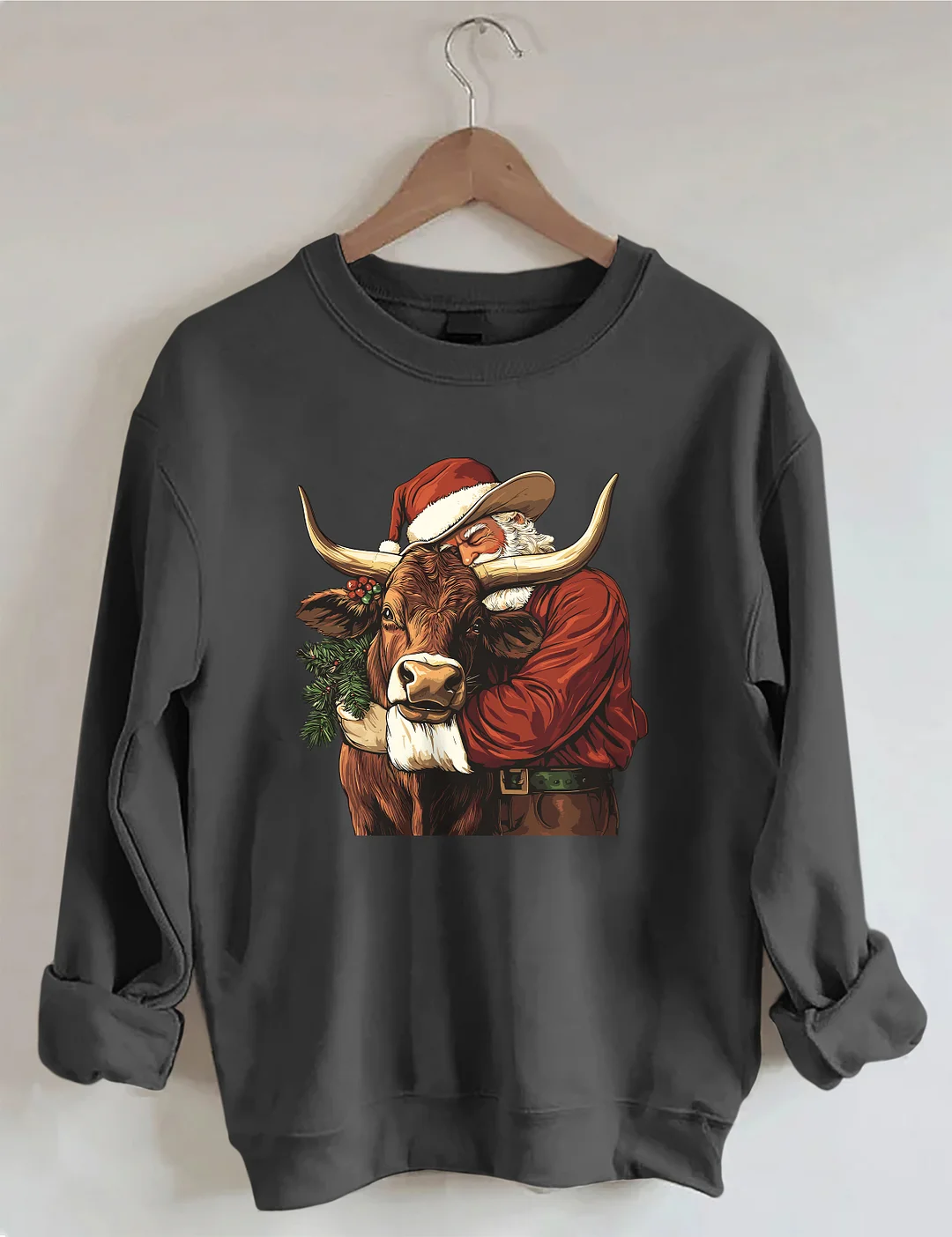 Cowboy Santa Western Roping Christmas Sweatshirt