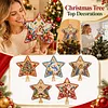 DIY Diamond Painting Christmas Tree Topper Star, Acrylic Holiday Tree Top Decoration with Spring Base, Removable Tabletop Christmas Decor