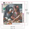 Diamond Painting -DIY Round Drill Girl & Dog