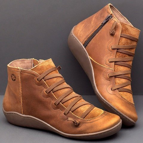 Women's Round Toe Arch Support Ankle Boot