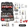 267pcs Fishing Accessories Kit Including Box Hooks Swivels Sinkers Gifts for Men