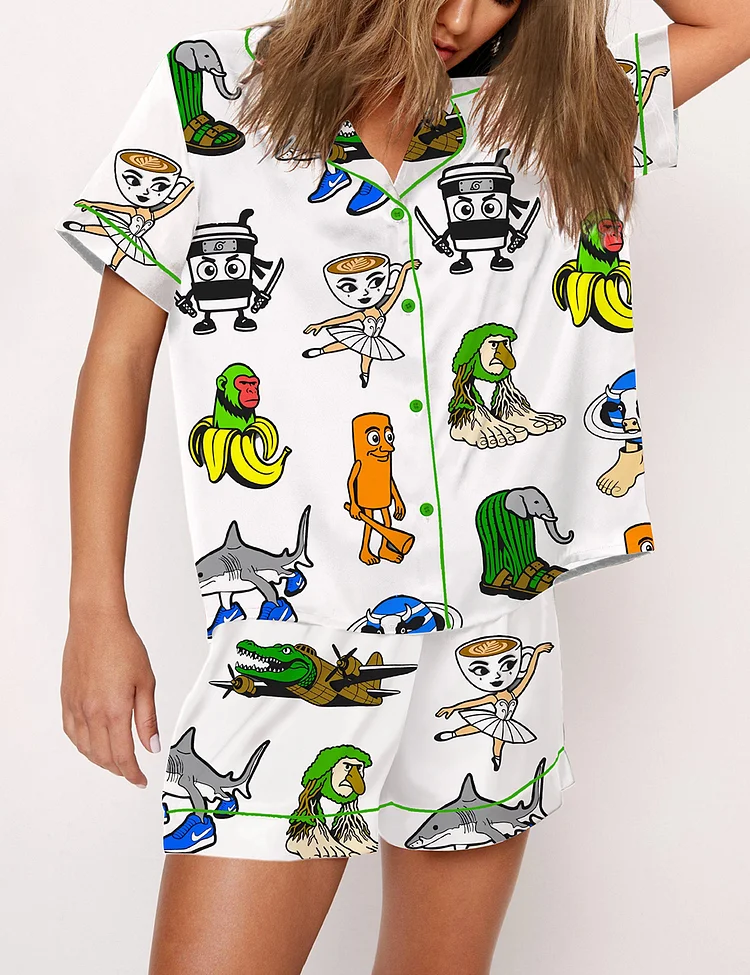 Women's Brainrot Italian Character Print Pajama Set