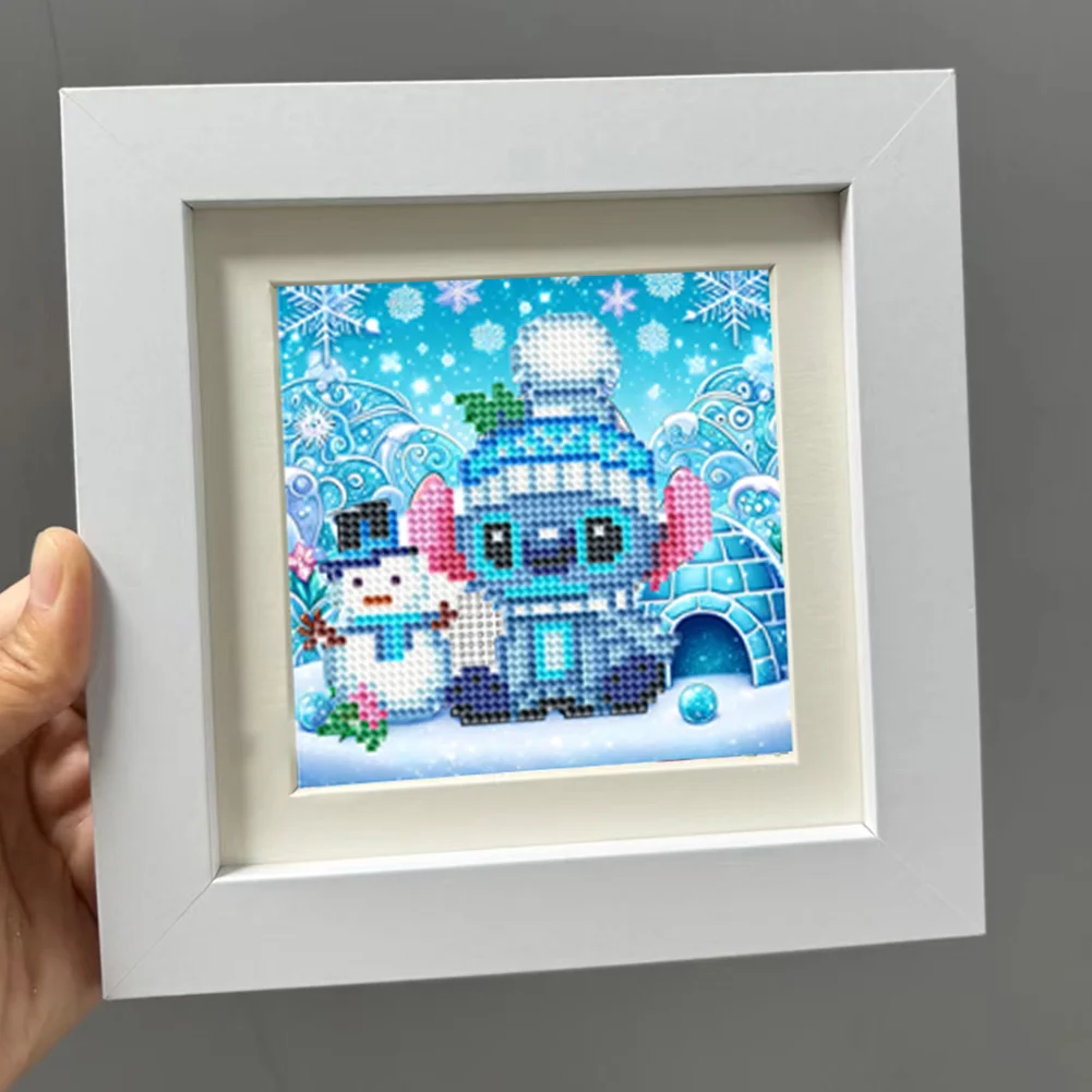 12pcs Cartoon DIY Mini Round Diamond Painting Set Desktop Decor No Frame15x15cm