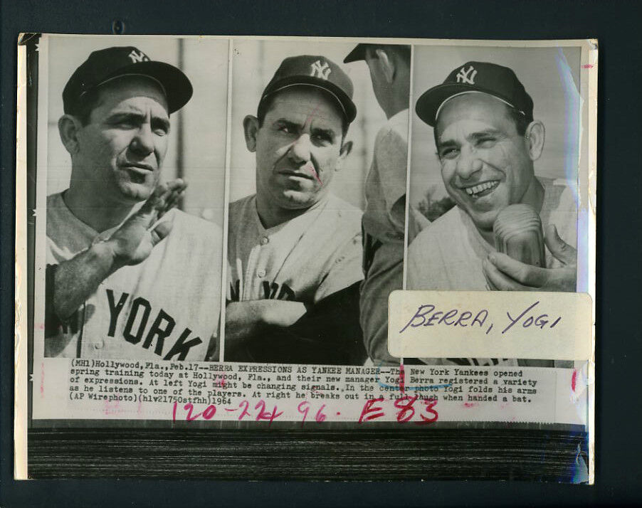 Yogi Berra Named New Manager of New York Yankees 1964 Press Photo Poster painting